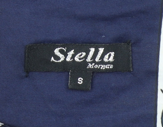 Stella Morgan Women's Blue Shift Dress S Bohemian Floral Stretch