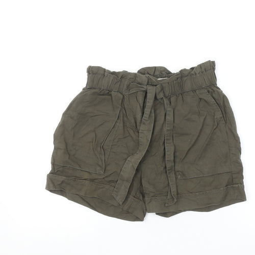 Soyaconcept Women's Green Paperbag Lyocell Shorts Size S