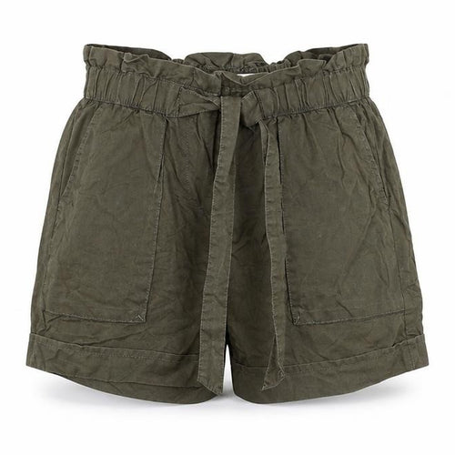 Soyaconcept Women's Green Paperbag Lyocell Shorts Size S