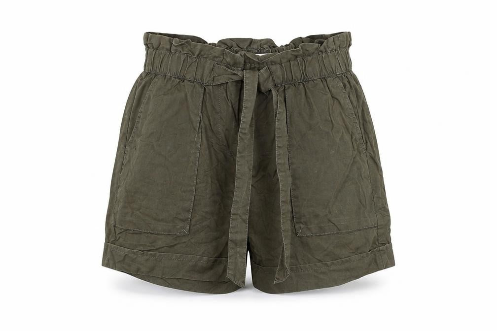 Soyaconcept Women's Green Paperbag Lyocell Shorts Size S