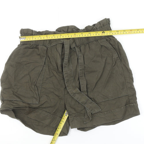 Soyaconcept Women's Green Paperbag Lyocell Shorts Size S