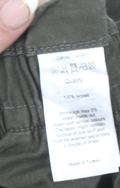 Soyaconcept Women's Green Paperbag Lyocell Shorts Size S