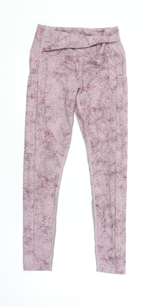 Gymshark Women's Pink Patterned Compression Leggings Size S