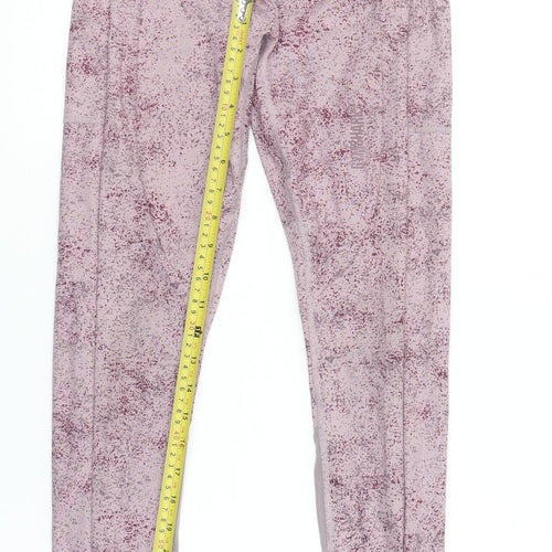Gymshark Women's Pink Patterned Compression Leggings Size S