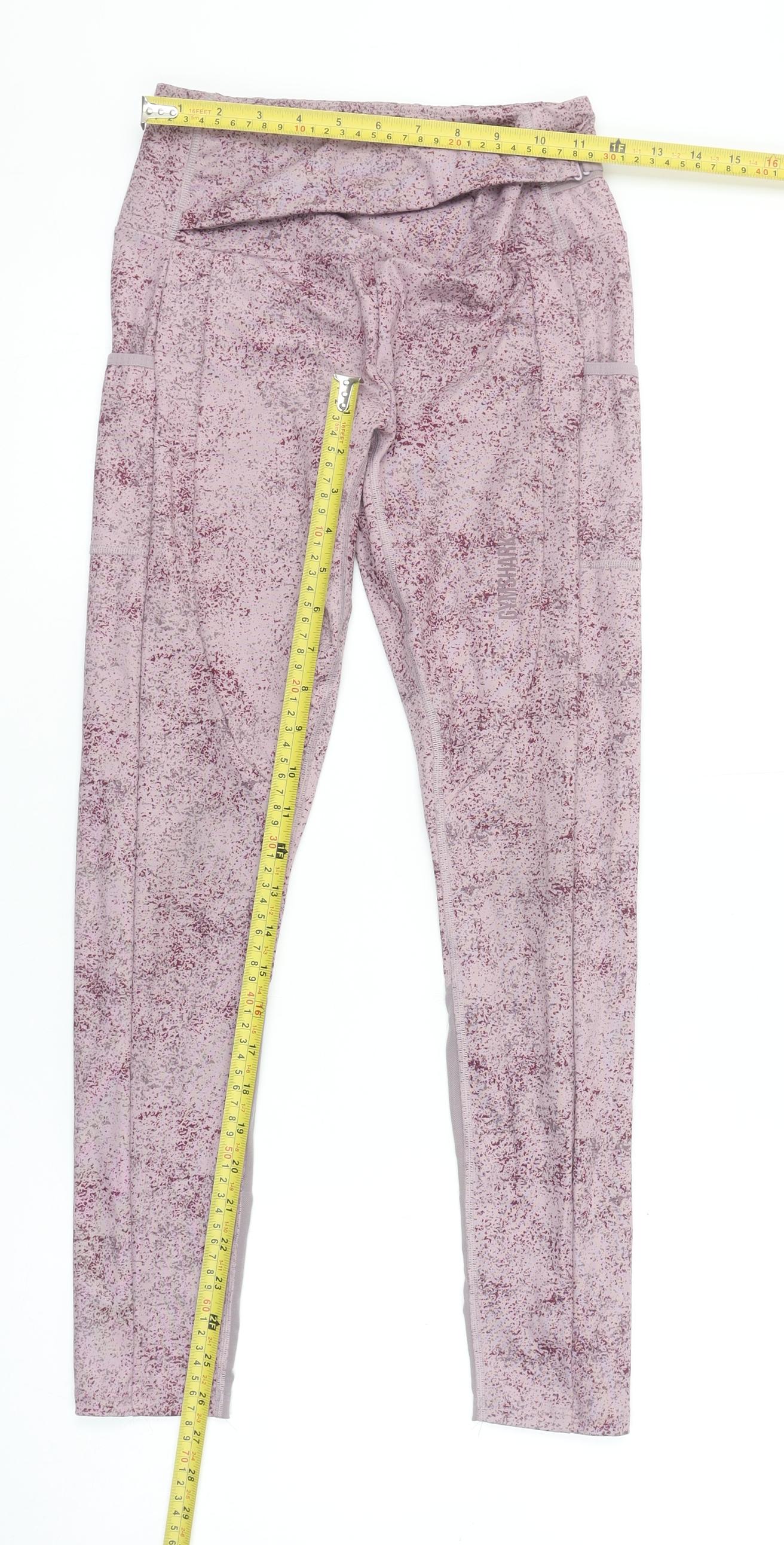 Gymshark Women's Pink Patterned Compression Leggings Size S