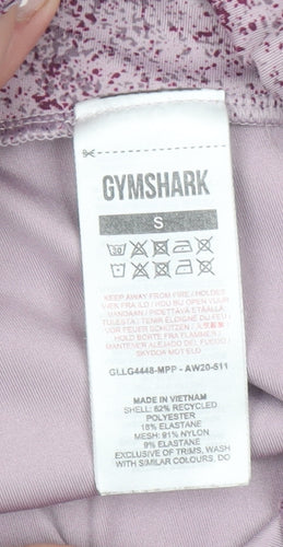 Gymshark Women's Pink Patterned Compression Leggings Size S