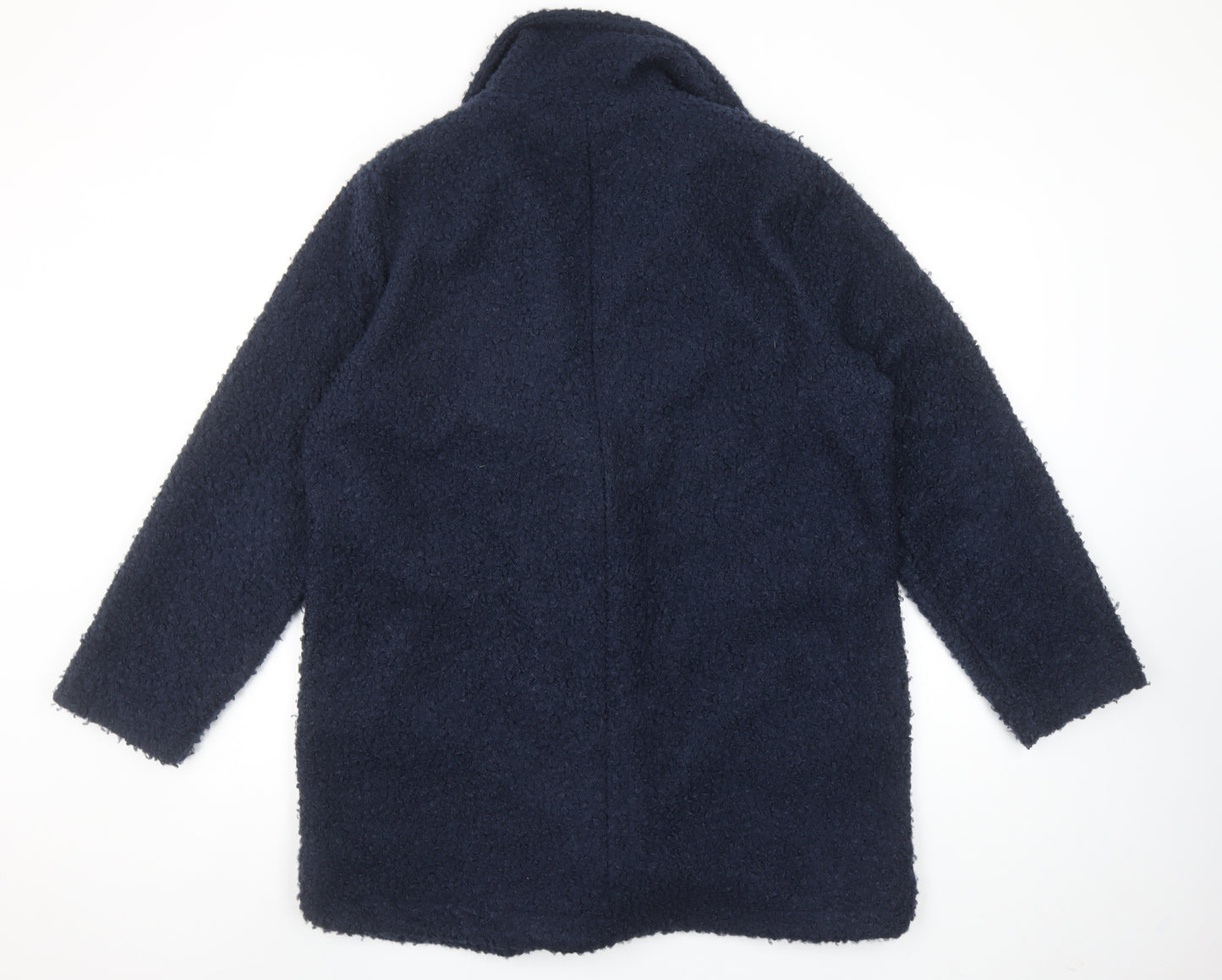 Dunnes Stores Women's Navy Blue Mid-Length Button Coat Size 14