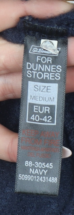 Dunnes Stores Women's Navy Blue Mid-Length Button Coat Size 14