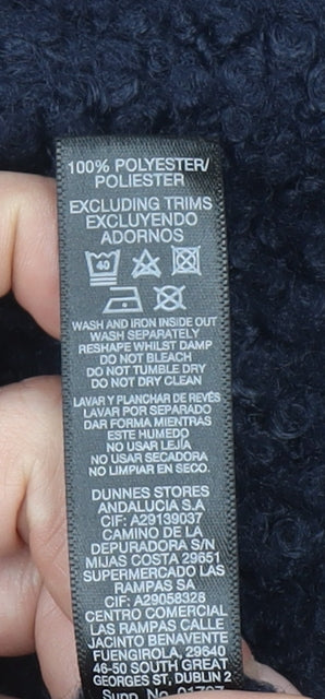 Dunnes Stores Women's Navy Blue Mid-Length Button Coat Size 14