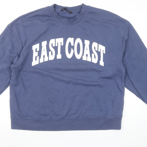 Dunnes Stores Women Blue Large Pullover Sweatshirt East Coast Print