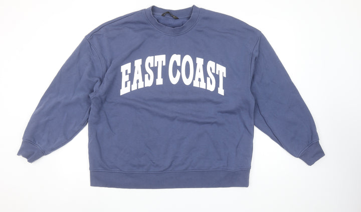 Dunnes Stores Women Blue Large Pullover Sweatshirt East Coast Print