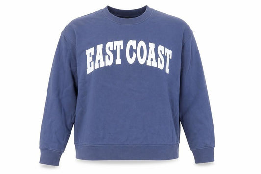 Front view of Dunnes Women Blue Large Pullover Sweatshirt East Coast Print
