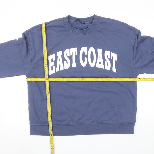 Dunnes Stores Women Blue Large Pullover Sweatshirt East Coast Print