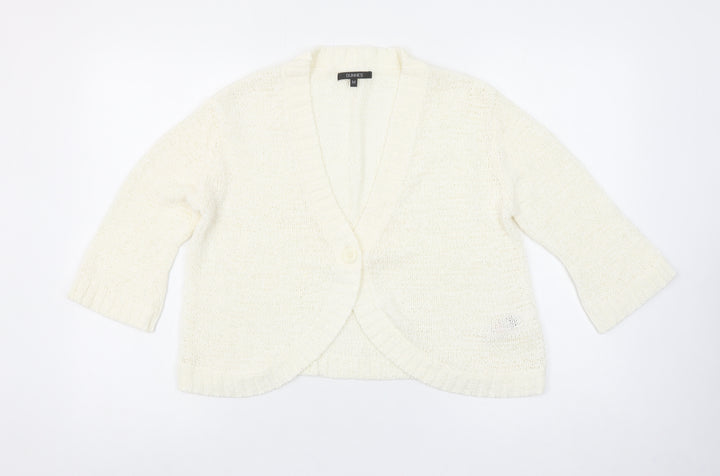Dunnes Women’s Ivory Chunky-Knit V-Neck 3/4 Sleeve Cardigan M