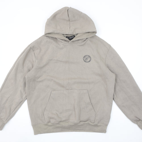 Closure London Womens Beige Pullover Hoodie Size M Cotton Blend
