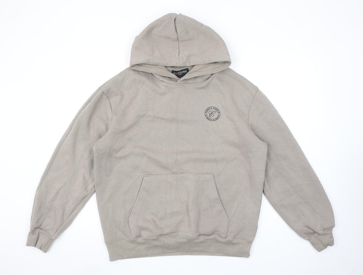 Closure London Womens Beige Pullover Hoodie Size M Cotton Blend
