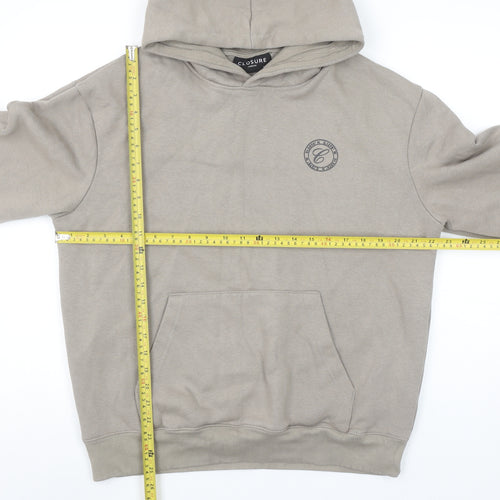 Closure London Womens Beige Pullover Hoodie Size M Cotton Blend