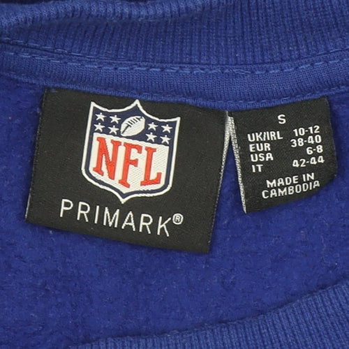 Primark NFL New York Giants Blue Sweatshirt Women S 10-12 Crew Neck Pullover