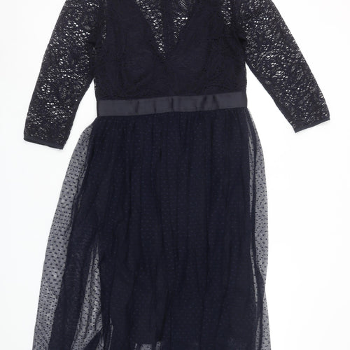 Next Women’s Blue Lace Midi Fit & Flare Dress Size 10