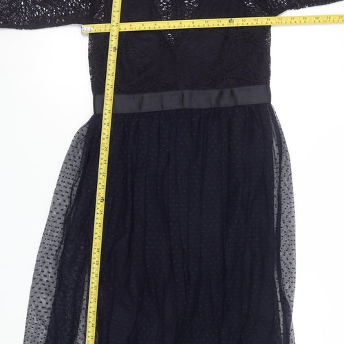 Next Women’s Blue Lace Midi Fit & Flare Dress Size 10