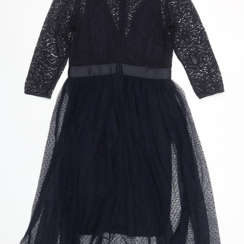 Next Women’s Blue Lace Midi Fit & Flare Dress Size 10