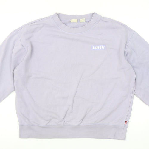 Levi's Women’s Lilac Cotton Crew Neck Pullover Sweatshirt L
