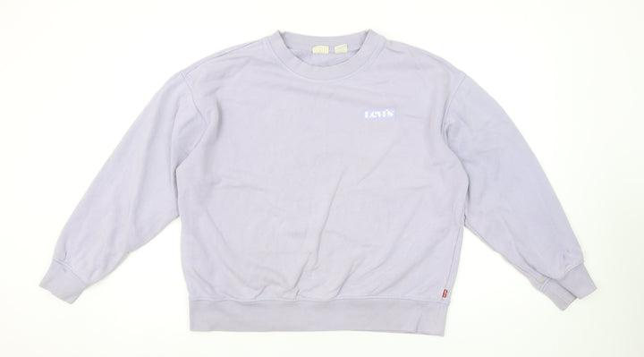 Levi's Women’s Lilac Cotton Crew Neck Pullover Sweatshirt L
