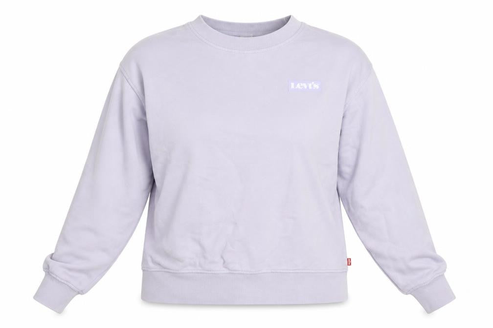 Front view of Levi's Women’s Lilac Cotton Crew Neck Pullover Sweatshirt L