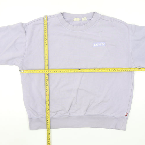 Levi's Women’s Lilac Cotton Crew Neck Pullover Sweatshirt L