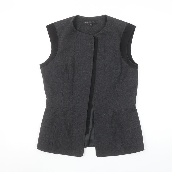 Machka Women Grey Wool Blend Sleeveless Suit Waistcoat Size 12