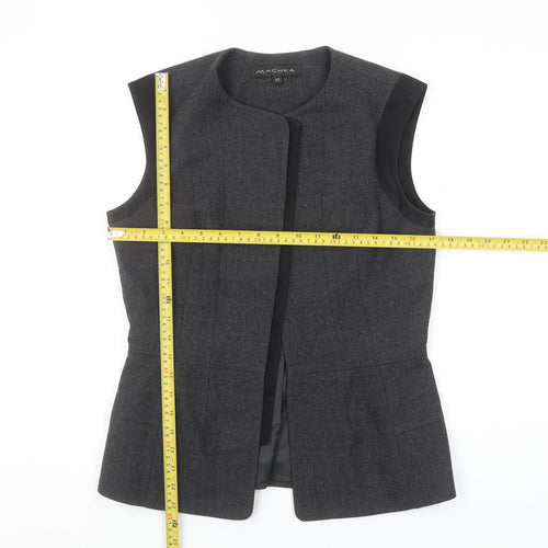 Machka Women Grey Wool Blend Sleeveless Suit Waistcoat Size 12