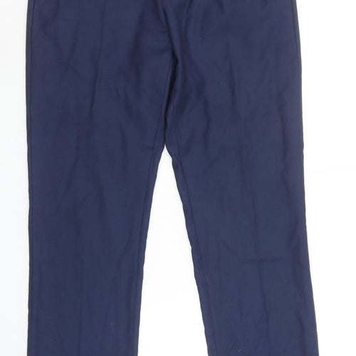 Identikit Men’s Blue 34L Regular Fit Formal Trousers