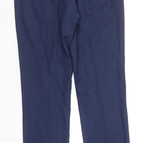 Identikit Men’s Blue 34L Regular Fit Formal Trousers