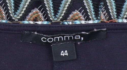 Comma Women Multicoloured Chevron Shift Dress Size 16 Short Sleeve