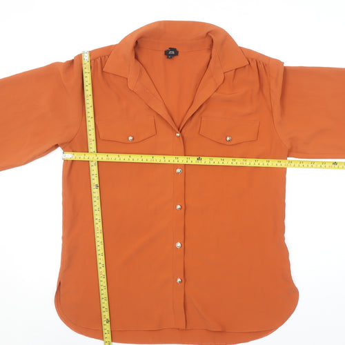 River Island Women's Brown Long Sleeve Button Blouse Size 10