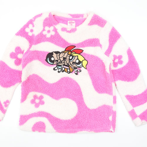The Powerpuff Girls Women's Pink Fleece Pyjama Top Size 12-14