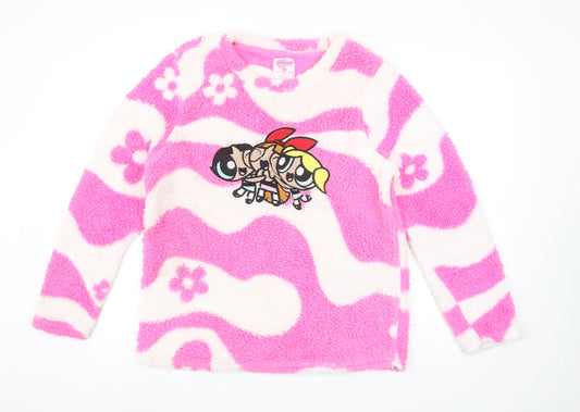 The Powerpuff Girls Women's Pink Fleece Pyjama Top Size 12-14