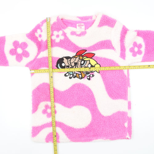 The Powerpuff Girls Women's Pink Fleece Pyjama Top Size 12-14