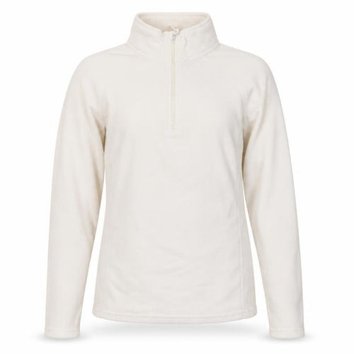 Atmosphere Women Ivory Fleece Pullover Sweatshirt Size 12 1/2 Zip Classic Fit