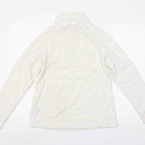 Atmosphere Women Ivory Fleece Pullover Sweatshirt Size 12 1/2 Zip Classic Fit