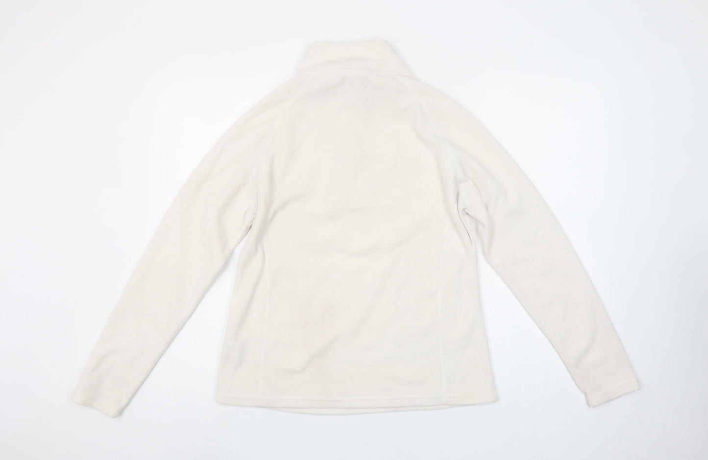 Atmosphere Women Ivory Fleece Pullover Sweatshirt Size 12 1/2 Zip Classic Fit