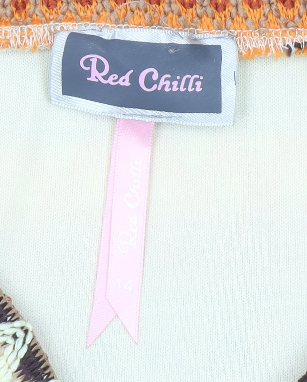 Red Chilli Women's Multicoloured Size 14 Stretch Pencil Mini Skirt