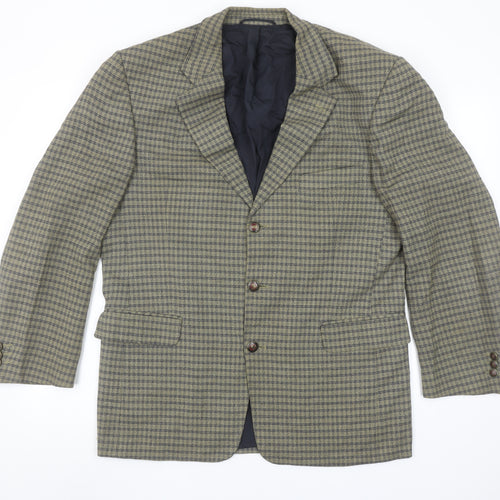 Bernhardt Men's Brown Check Wool Blend Blazer Jacket Size 48 Regular