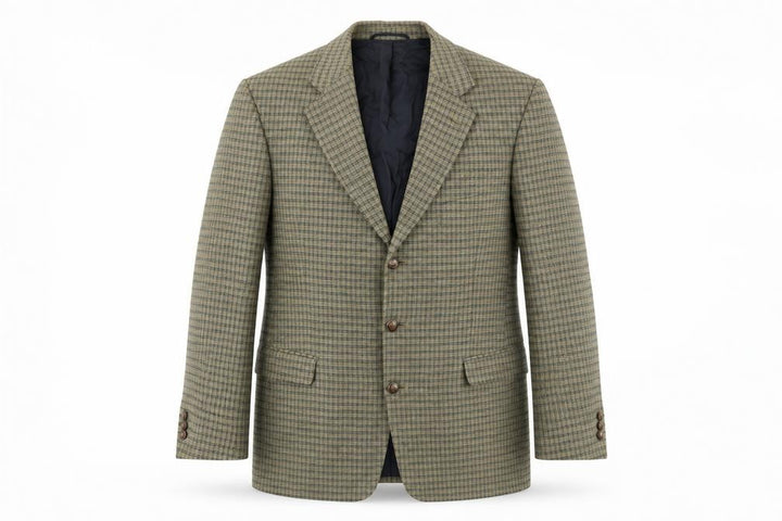 Bernhardt Men's Brown Check Wool Blend Blazer Jacket Size 48 Regular