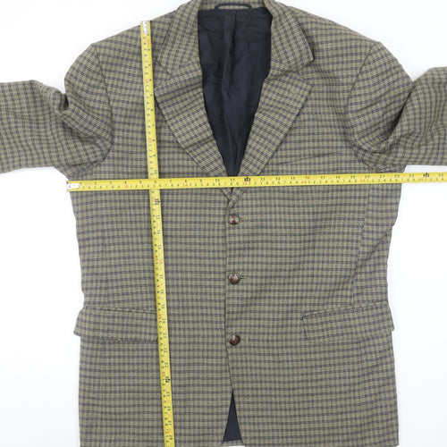 Bernhardt Men's Brown Check Wool Blend Blazer Jacket Size 48 Regular