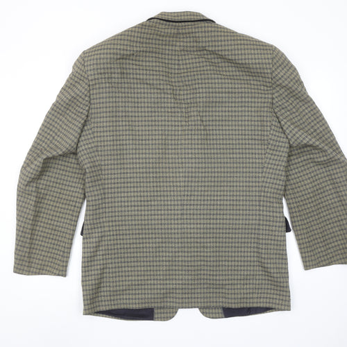 Bernhardt Men's Brown Check Wool Blend Blazer Jacket Size 48 Regular