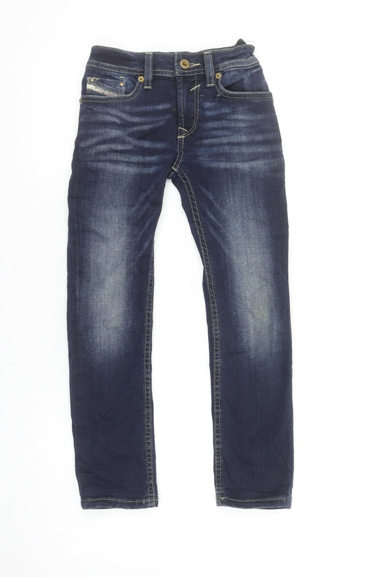 Diesel Girls Blue Straight Jeans Size 6 Years Regular Stretch Denim