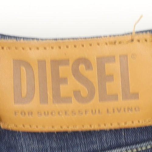 Diesel Girls Blue Straight Jeans Size 6 Years Regular Stretch Denim
