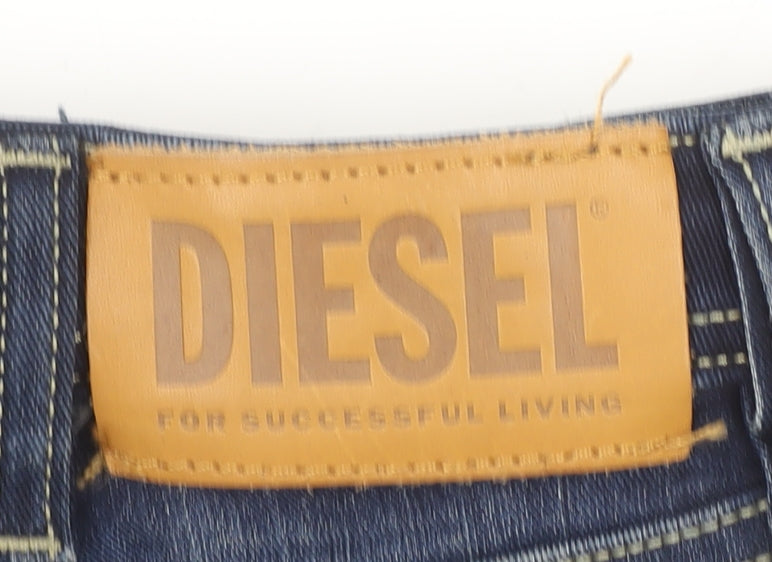 Diesel Girls Blue Straight Jeans Size 6 Years Regular Stretch Denim