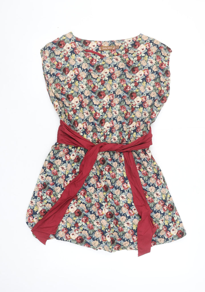 Jolie Moi Womens Multicoloured Floral Tunic Blouse Size 8